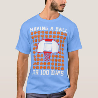 100 Days Of School Basketball 100th Day Balls Kids T Shirt
