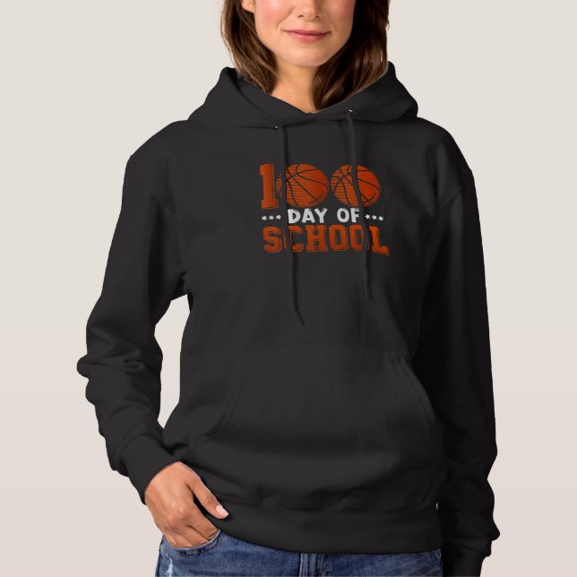 100 Days Of School Basketball 100th Day Of School  T Shirt (Framsida)