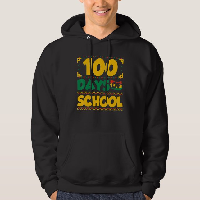 100 Days of School Black History Month Theme Teach Hoodie (Framsida)