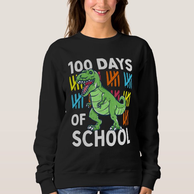 100 Days Of School Boys Dinosaur 100th Day Dino T Shirt (Framsida)