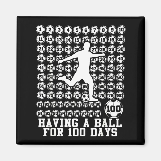 100 Days Of School Boys Soccer 100th Day Of School Magnet (Framsidan)