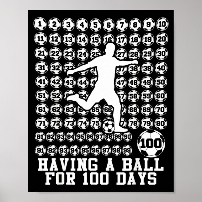 100 Days Of School Boys Soccer 100th Day Of School Poster (Framsidan)