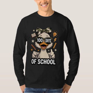 100 Days of School Camo Cap 100th Day Goose Kids G T Shirt