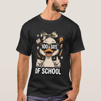 100 Days of School Camo Cap 100th Day Goose Kids G T Shirt