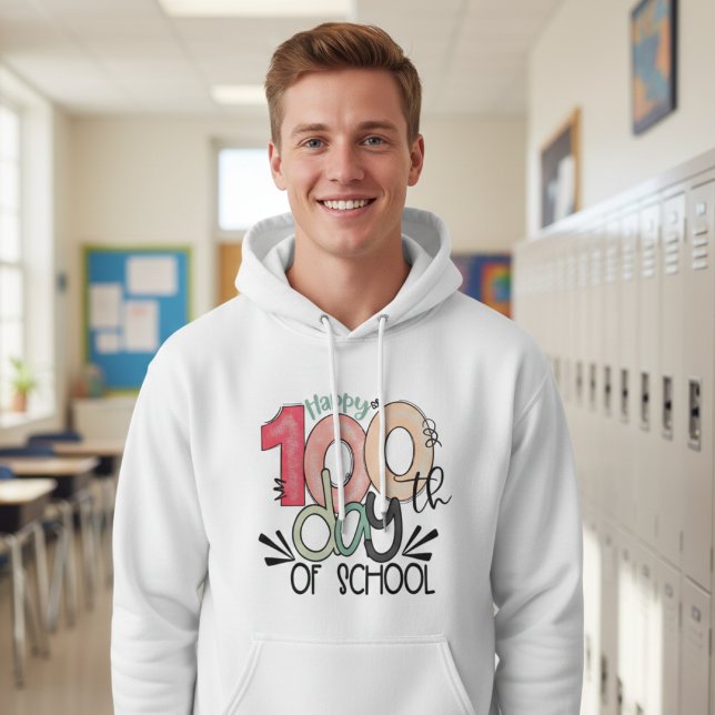 100 Days of School Celebration Basic Hoodie (Skapare uppladdad)