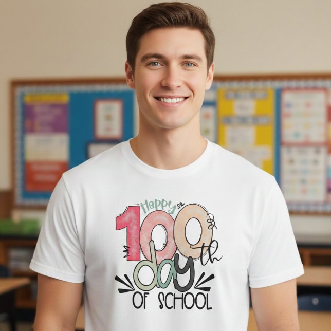 100 Days of School Celebration Basic T Shirt (Skapare uppladdad)