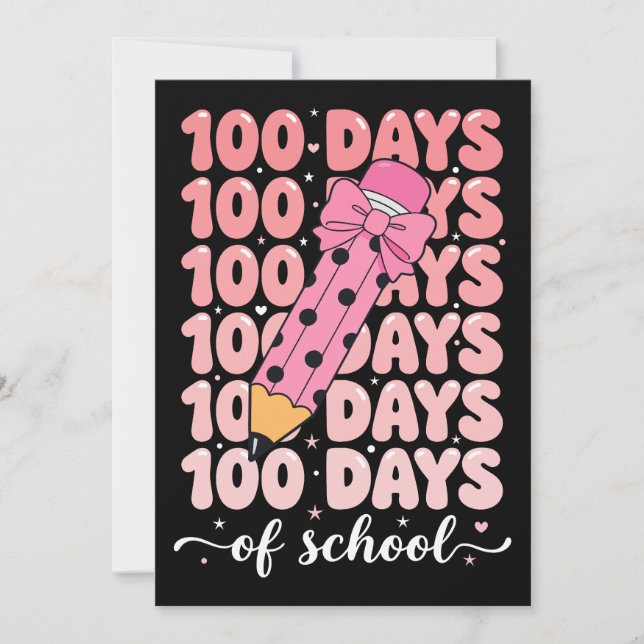 100 days of school celebration inbjudningar (Framsida)