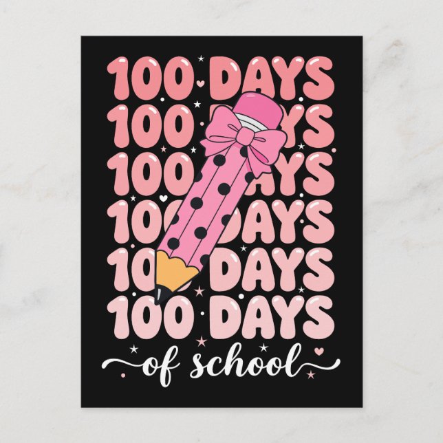 100 days of school celebration vykort (Framsida)