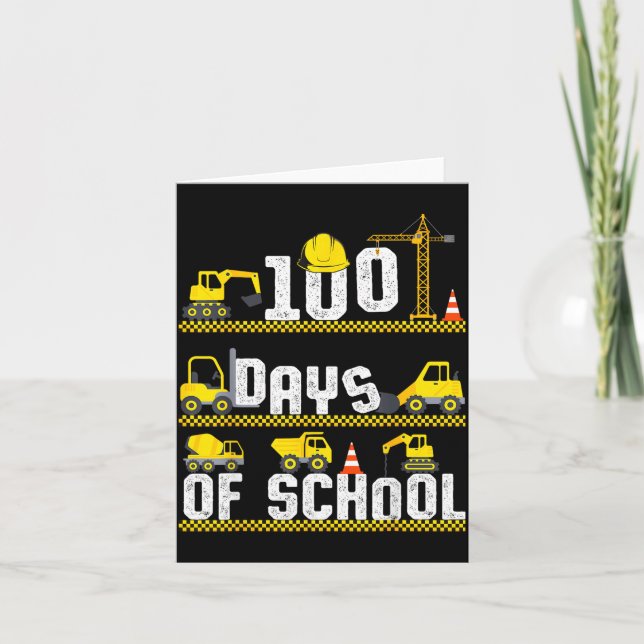 100 Days Of School Construction Truck 100th Day Bo Kort (Framsida)