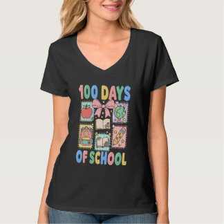 100 Days of School Coquette 100 Days Smarter 100th T Shirt