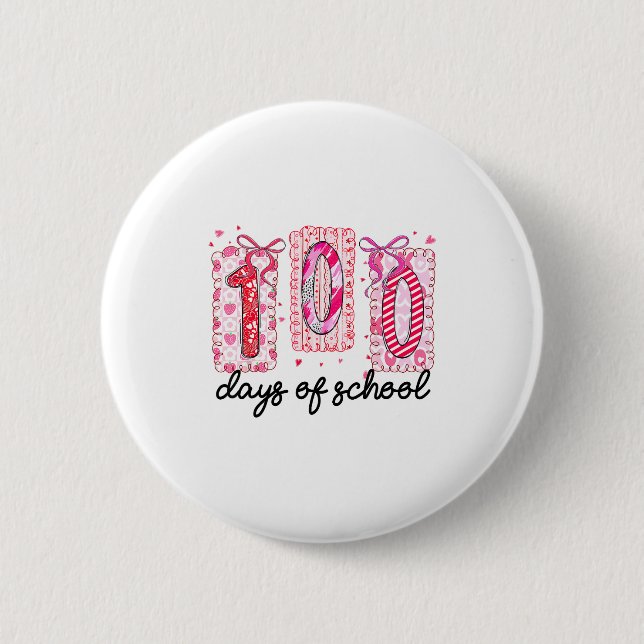 100 Days Of School Coquette Valentine Girls Teache Knapp (Framsida)