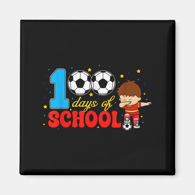 100 Days Of School Dabbing Boy Soccer 100 Days Sma Magnet (Framsidan)