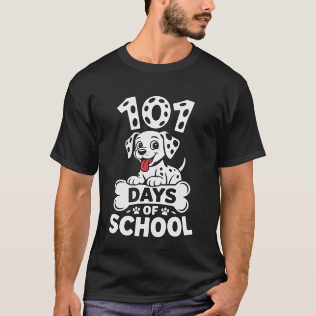 100 Days of School Dalmatian Dog 100th Day of Scho T Shirt (Framsida)