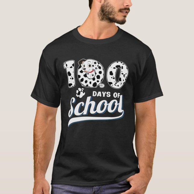 100 Days Of School Dalmatian Dog Boys Girls 100 Da T Shirt (Framsida)