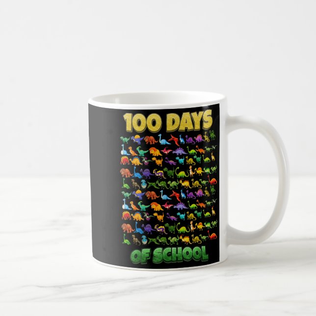 100 Days Of School Dinosaur 100 Days Smarter  Kaffemugg (Höger)