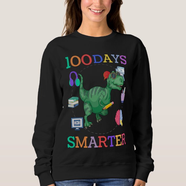 100 days of school dinosaur boys kids 100th day ki t shirt (Framsida)