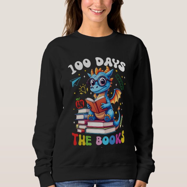 100 Days of School Dragon Reading 100th Day Boys G T Shirt (Framsida)