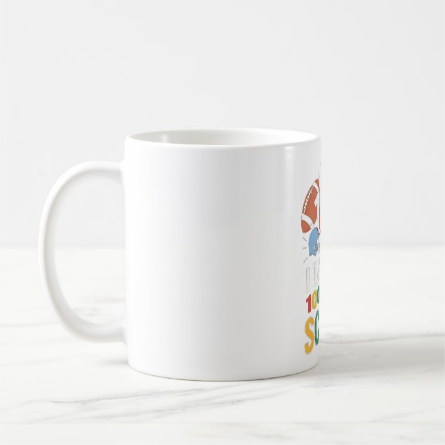 100 Days Of School Football  Kaffemugg (Vänster)