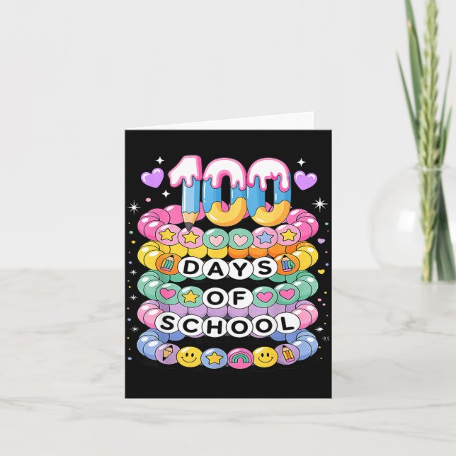 100 Days Of School Friendship Bracelets 100 Days S Kort (Framsida)