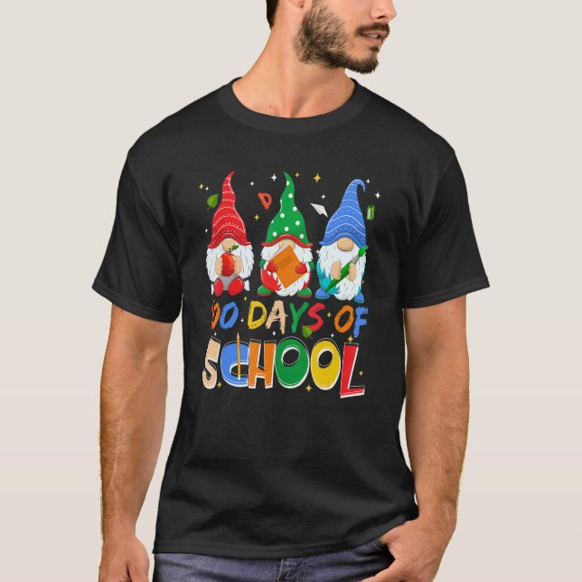 100 Days Of School Funny Gnome Virtual Learning Te T Shirt (Framsida)