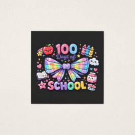 100 Days Of School  Fyrkantigt Visitkort
