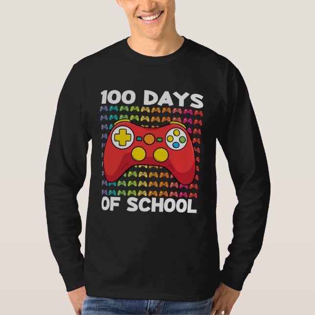 100 Days of School Gamer Boy Costume Outfit Game C T Shirt (Framsida)