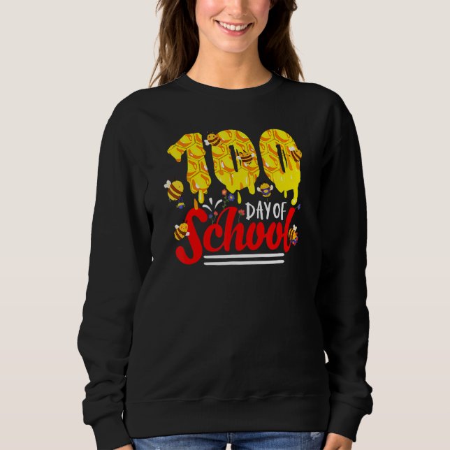 100 Days Of School Group Cute Bees Funny Teachers  T Shirt (Framsida)