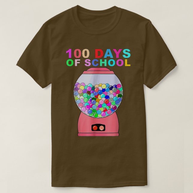 100 Days Of School Gumball Machine For Kids Or Tea T Shirt (Design framsida)