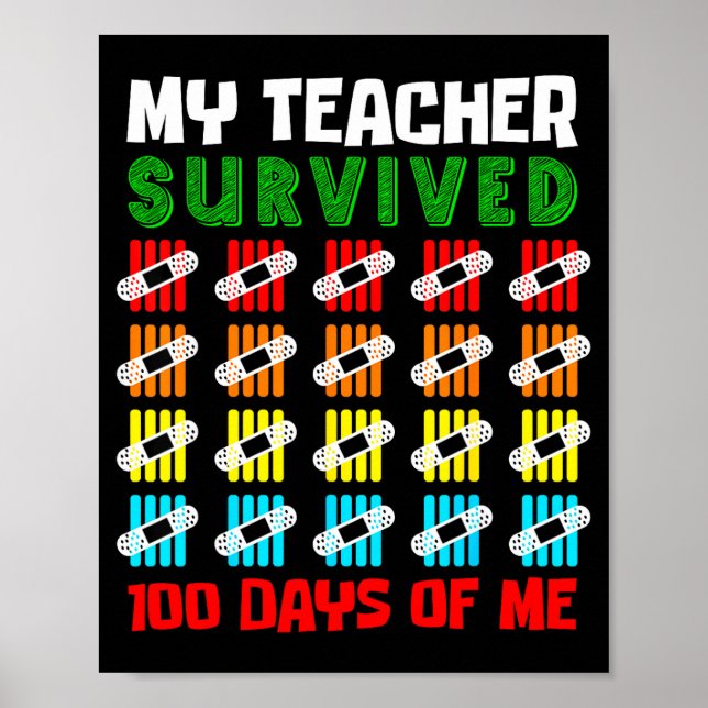 100 Days Of School Kids 100th Day Of School Costum Poster (Framsidan)