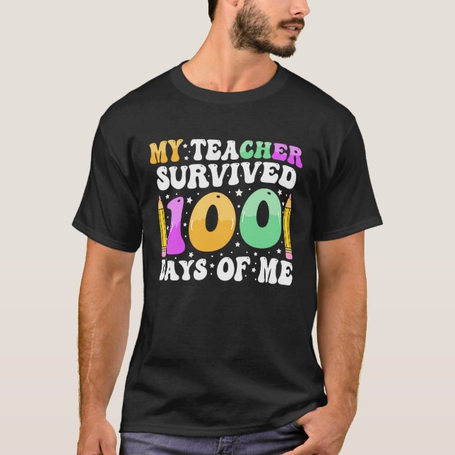 100 Days of School Kids 100th Day of School Costum T Shirt (Framsida)