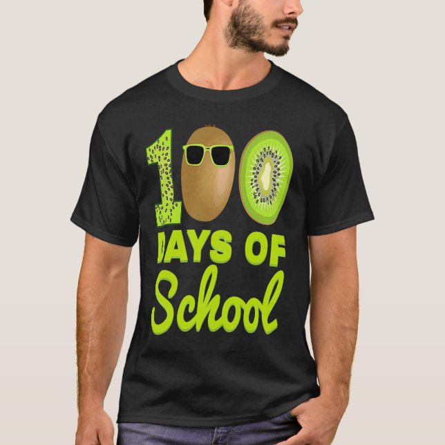 100 Days of School Kiwi Funny Food Fruit Lover Tea T Shirt (Framsida)