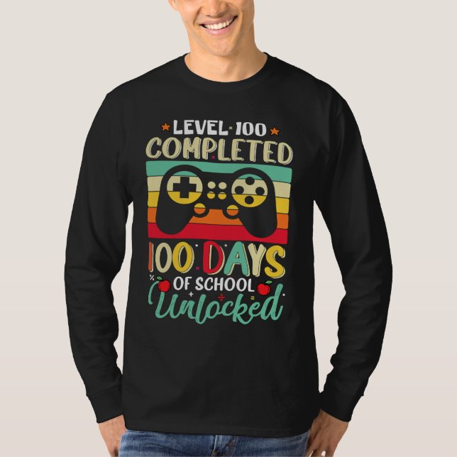 100 Days of School Level 100 Unlocked, Video Games T Shirt (Framsida)