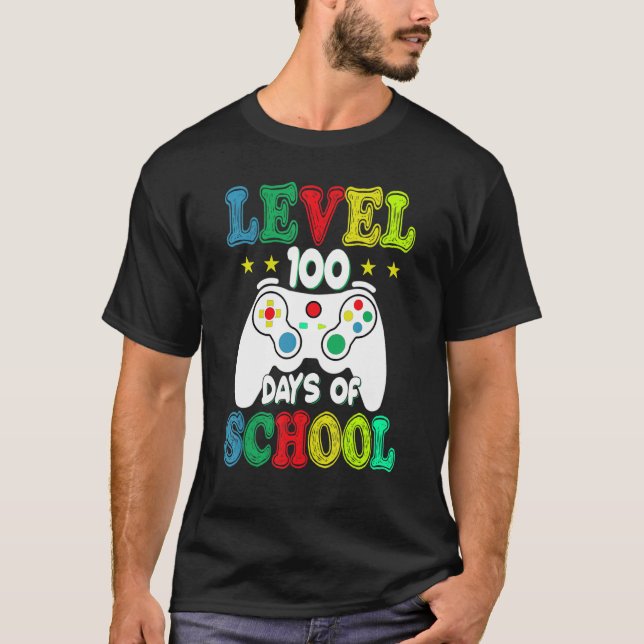 100 Days of School Level Unlocked Video Games Game T Shirt (Framsida)