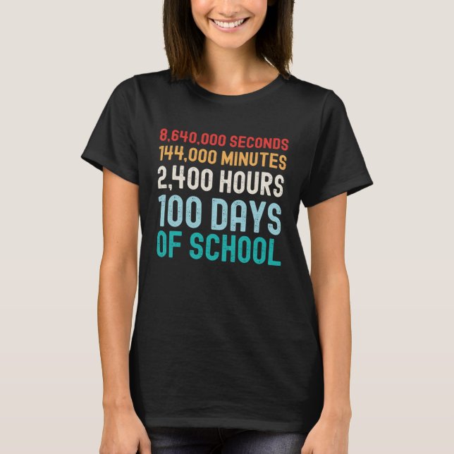 100 Days of School Math T Shirt (Framsida)