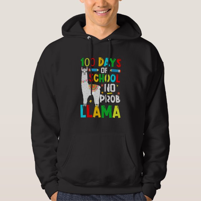 100 Days Of School No Prob-llama Llama Teacher And Hoodie (Framsida)