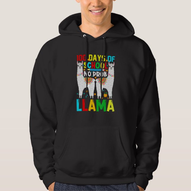 100 Days Of School No Prob-llama Llama Teacher And Hoodie (Framsida)