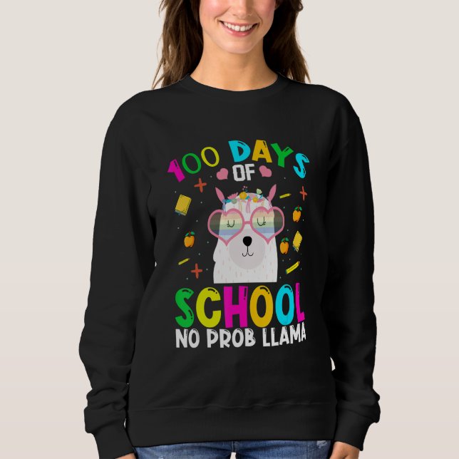 100 Days Of School No Prob-llama Llama Teacher And T Shirt (Framsida)