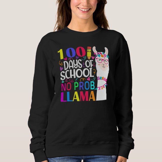 100 Days Of School No Prob Llama Llama Teacher And T Shirt (Framsida)