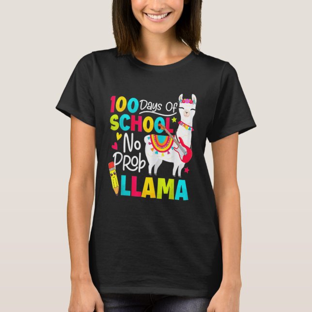 100 days of school no prob llama t shirt (Framsida)