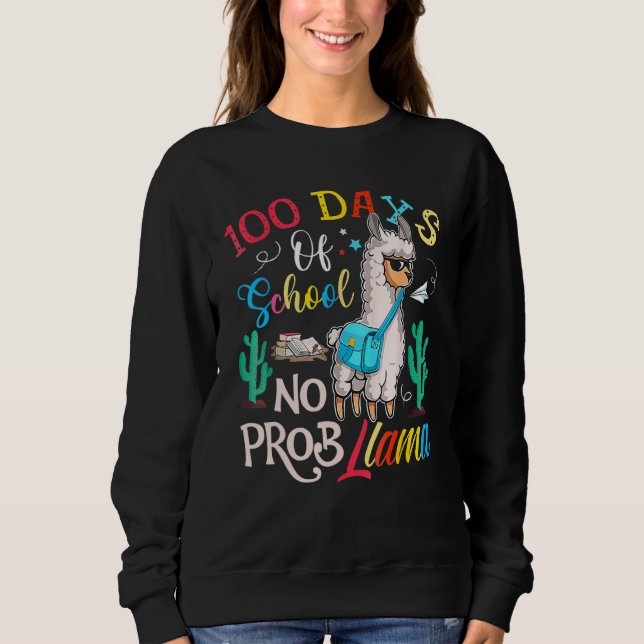 100 Days Of School No Probllama Llama 100th Day_5 T Shirt (Framsida)