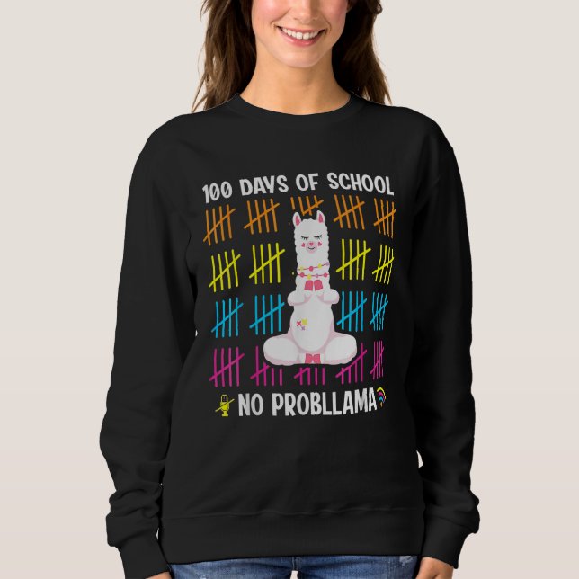 100 Days of School No Probllama Llama Cute 100th D T Shirt (Framsida)