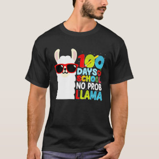 100 Days Of School No Probllama Llama Lover Studen T Shirt
