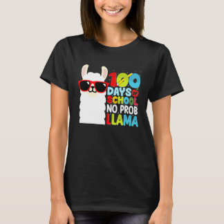100 Days Of School No Probllama Llama Lover Studen T Shirt