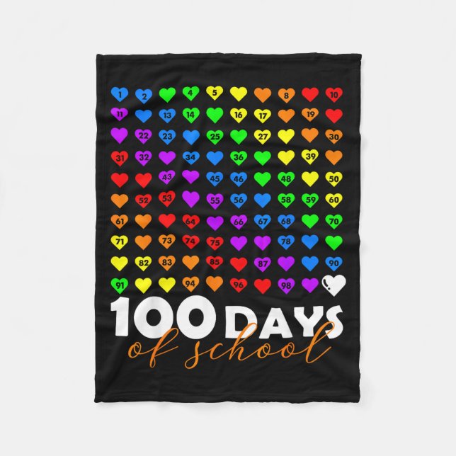 100 Days Of School Numbers Math Teacher Student 10 Fleecefilt (Framsidan)