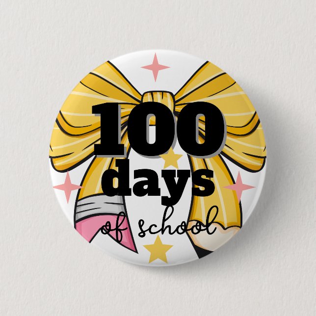 100 Days of School Pencil Bow Knapp (Framsida)