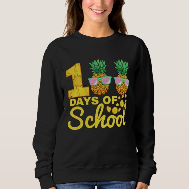100 days of School Pineapple  Food Fruit  Tea T Shirt (Framsida)