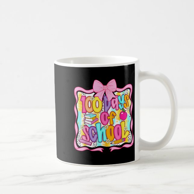 100 Days Of School Preppy 100th Day Of School Teac Kaffemugg (Höger)