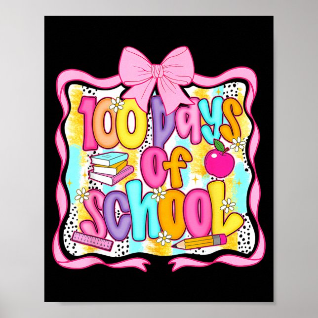100 Days Of School Preppy 100th Day Of School Teac Poster (Framsidan)