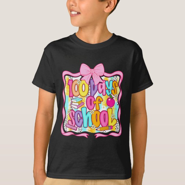 100 Days Of School Preppy 100th Day Of School Teac T Shirt (Framsida)