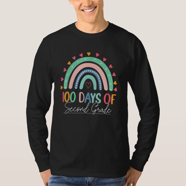 100 Days Of School Rainbow 100th Day Of Second Gra T Shirt (Framsida)